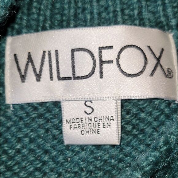 WILDFOX OVERSIZED SLOUCHY LIVING LEGEND DISTRESSED SWEATER WOODFALL GREEN WOOL S - Picture 11 of 13